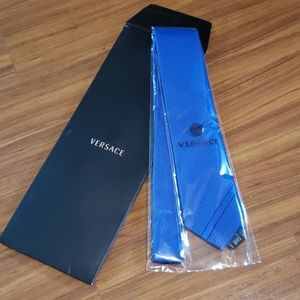 New authentic Versace  royal blue necktie